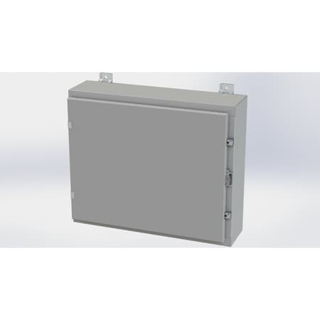 Saginaw Control & Engineering Clamps with Padlock Hasp Electrical Enclosures, 20 in H, 6 in D, 24 in W, NEMA 4, Carbon Steel SCE-20H2406LP